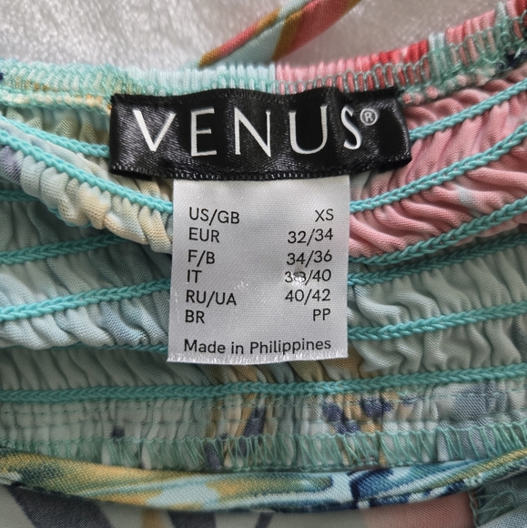 Venus Tropical Palm Tree Monstera Leaf Sun Dress XS - Picture 6 of 9